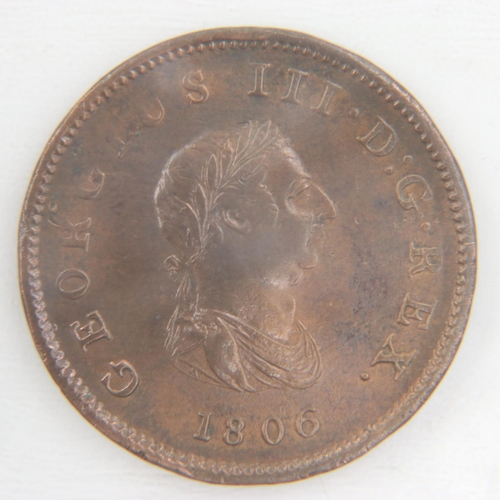 2322 - 1806 - halfpenny of George III - gVF.  UK P&P Group 0 (£6+VAT for the first lot and £1+VAT for subse... 