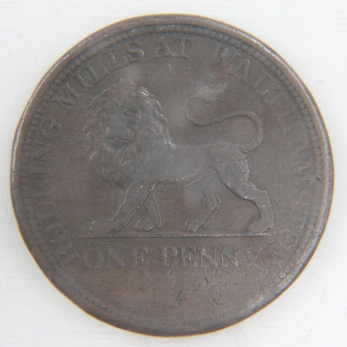 2327 - 1812 Walthamstow smelting works penny token - gF.  UK P&P Group 0 (£6+VAT for the first lot and £1+V... 