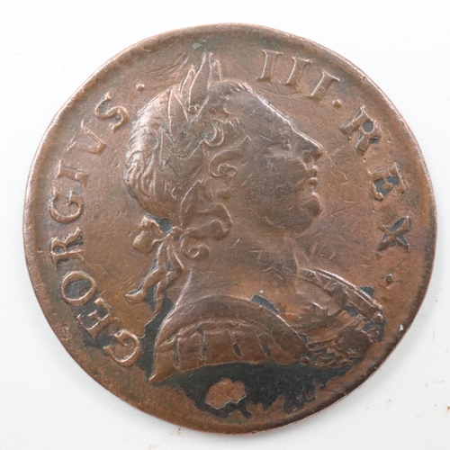 2340 - 1772 half penny of George III - gVF.  UK P&P Group 0 (£6+VAT for the first lot and £1+VAT for subseq... 