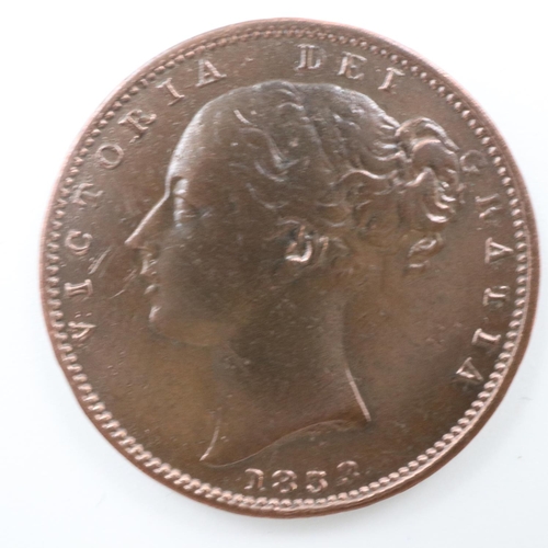 2341 - 1853 farthing of queen Victoria - aVF.  UK P&P Group 0 (£6+VAT for the first lot and £1+VAT for subs... 