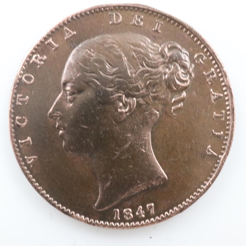 2342 - 1847 farthing of queen Victoria - gVF.  UK P&P Group 0 (£6+VAT for the first lot and £1+VAT for subs... 