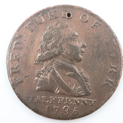 2344 - 1795 - Duke of York halfpenny token - aVF.  UK P&P Group 0 (£6+VAT for the first lot and £1+VAT for ... 