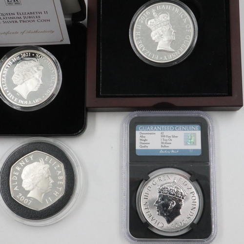 2347 - Four silver proof coins. UK P&P Group 1 (£16+VAT for the first lot and £2+VAT for subsequent lots)