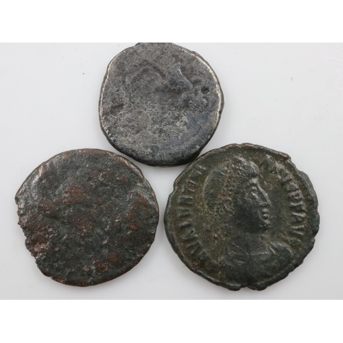 2355 - Roman republic silver quinarius with 2 other bronze units.  UK P&P Group 0 (£6+VAT for the first lot... 