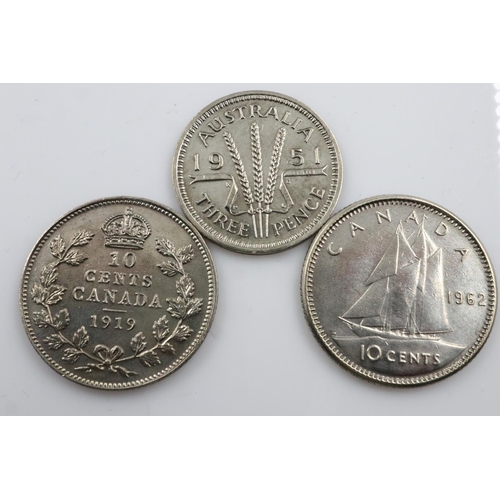 2360 - Three colonial silver coins - circulated.  UK P&P Group 0 (£6+VAT for the first lot and £1+VAT for s... 