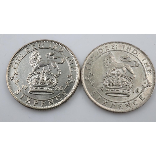 2362 - Two silver sixpences of George V - circulated.  UK P&P Group 0 (£6+VAT for the first lot and £1+VAT ... 