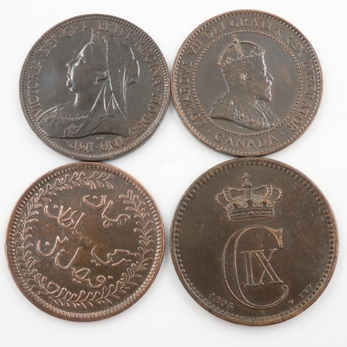 2375 - Mixed colonial copper coins, circulated - VF or better. UK P&P Group 0 (£6+VAT for the first lot and... 