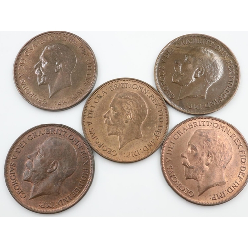 2379 - Collection of George V pennies in EF grade or better.  UK P&P Group 0 (£6+VAT for the first lot and ... 