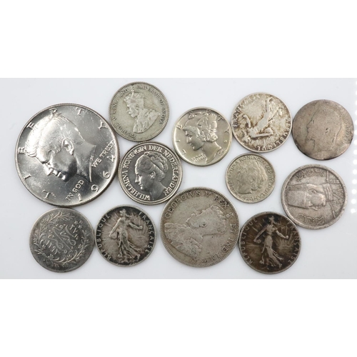 2383 - Quantity of mixed world silver coins.  UK P&P Group 0 (£6+VAT for the first lot and £1+VAT for subse... 