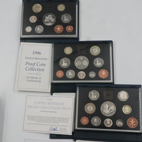 2399 - UK proof coin sets 2005 to 2007. 3 sets. UK P&P Group 1 (£16+VAT for the first lot and £2+VAT for su... 