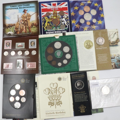 2400 - Eight mixed carded coin sets. UK P&P Group 1 (£16+VAT for the first lot and £2+VAT for subsequent lo... 