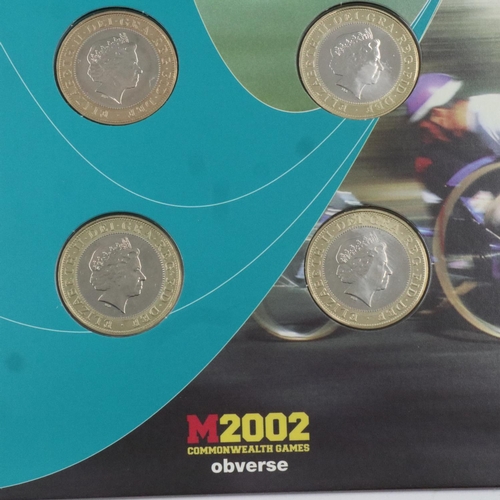 2410 - 2002 Commonwealth Games commemorative four-coin souvenir set. UK P&P Group 1 (£16+VAT for the first ... 