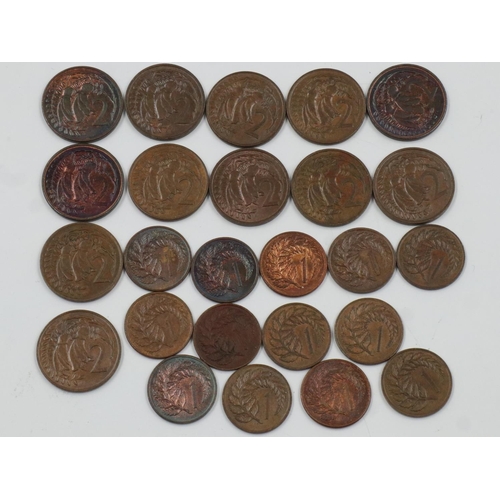 2412 - New Zealand: mixed denominations including pre-decimal examples, George VI and later. UK P&P Group 1... 