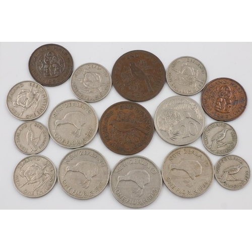 2412 - New Zealand: mixed denominations including pre-decimal examples, George VI and later. UK P&P Group 1... 