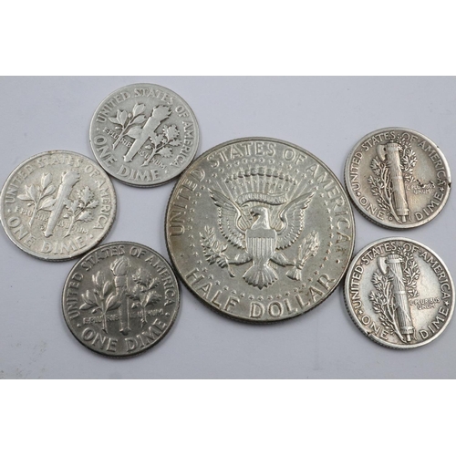 2414 - Coins of the USA including silver examples, 1940s and later. UK P&P Group 1 (£16+VAT for the first l... 