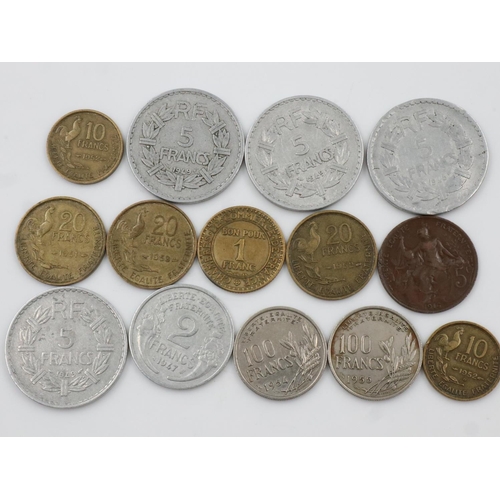 2415 - Coins of France and Belgium, including 19th century and post-reform examples, some silver, mixed mos... 