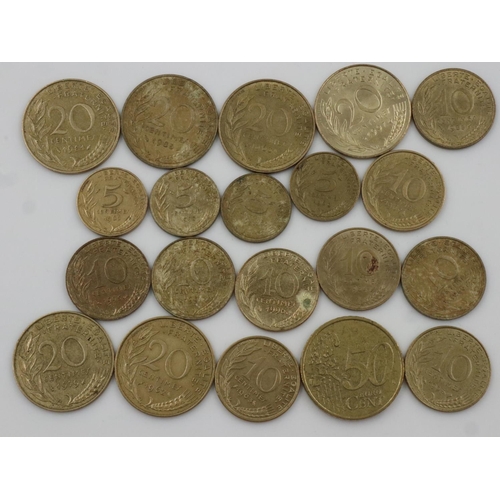 2415 - Coins of France and Belgium, including 19th century and post-reform examples, some silver, mixed mos... 