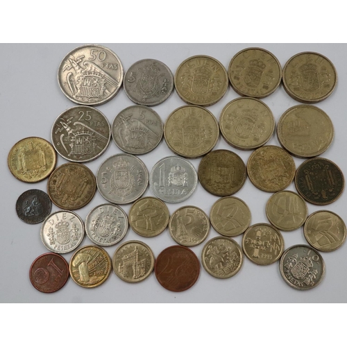 2417 - Coins of Spain and Portugal, mixed denominations and grades. UK P&P Group 1 (£16+VAT for the first l... 