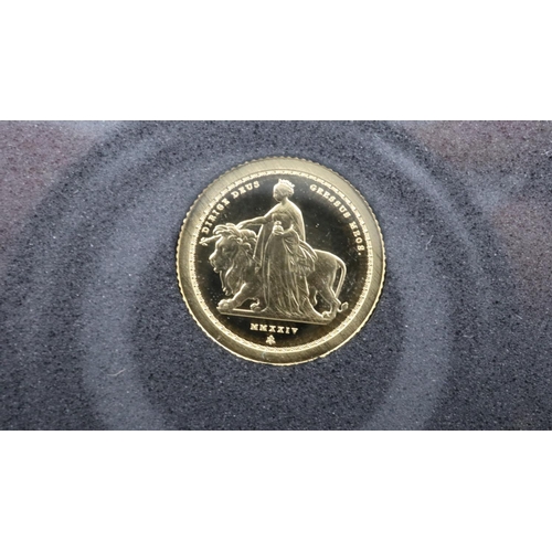 2427 - Two 2024 Una & The Lion gold proof 0.5g coins. UK P&P Group 1 (£16+VAT for the first lot and £2+VAT ... 