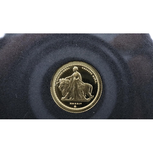 2427 - Two 2024 Una & The Lion gold proof 0.5g coins. UK P&P Group 1 (£16+VAT for the first lot and £2+VAT ... 