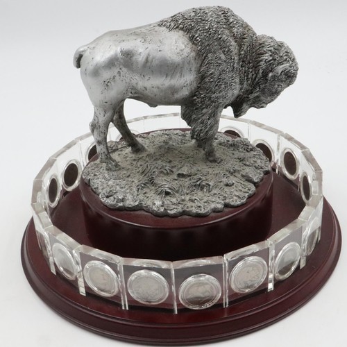 2423 - Danbury Mint Buffalo Nickel twenty-coin set on revolving display stand. UK P&P Group 2 (£20+VAT for ... 