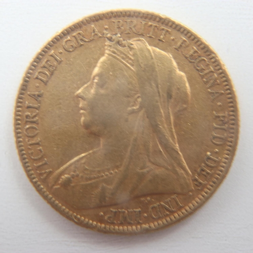 2196 - 1899 full gold sovereign of Queen Victoria, Sydney Mint. UK P&P Group 0 (£6+VAT for the
first lot an... 