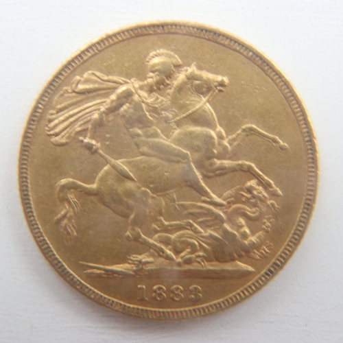 2197 - 1883 full gold sovereign of Queen Victoria. UK P&P Group 0 (£6+VAT for the first lot and £1+VAT for ... 