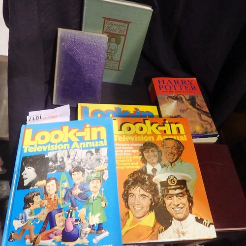 1017 - Four vintage look-in TV annuals and other books. Not available for in-house P&P