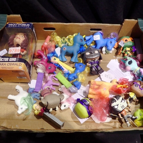 1026 - Dr Who wacky wobbler bobble head Sara Oswald and other plastic toys to include My Little Pony. Not a... 