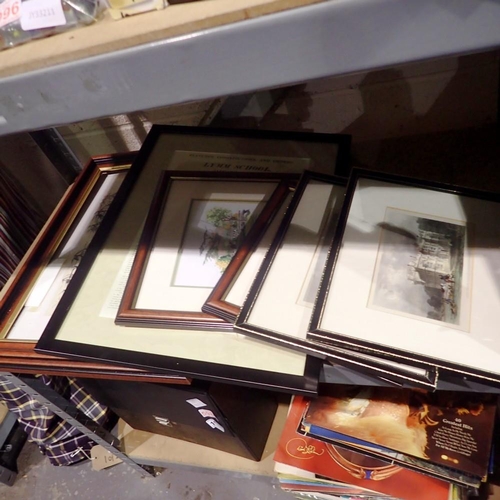 1031 - Mixed sized, framed pictures and prints. Not available for in-house P&P