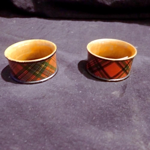 1061 - Pair of Tartanware napkin rings. UK P&P Group 1 (£16+VAT for the first lot and £2+VAT for subsequent... 