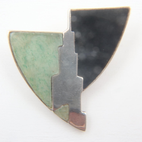 35 - Silver Art Deco style brooch. UK P&P Group 0 (£6+VAT for the first lot and £1+VAT for subsequent lot... 