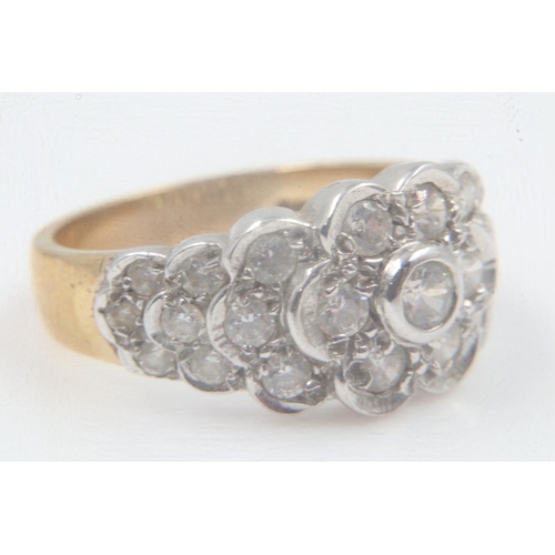 4 - 14ct gold multi stone set ring, size S, 6.6g. UK P&P Group 0 (£6+VAT for the first lot and £1+VAT fo... 