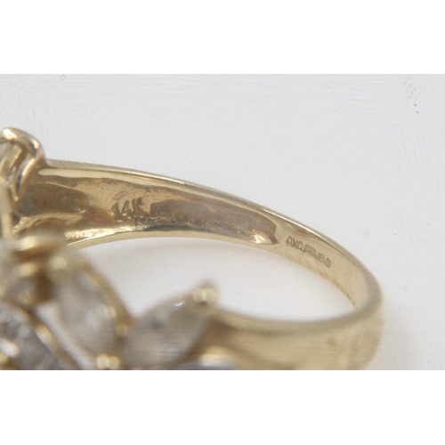 47 - 9ct gold CZ set ring, size R, 4.2g. UK P&P Group 0 (£6+VAT for the first lot and £1+VAT for subseque... 