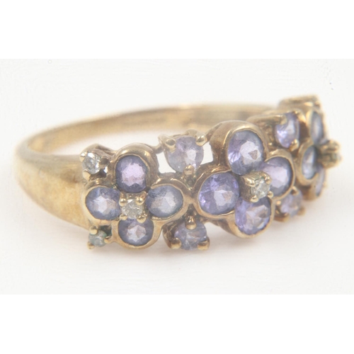 49 - 9ct gold ring set with coloured stones, size T, 3.0g. UK P&P Group 0 (£6+VAT for the first lot and £... 