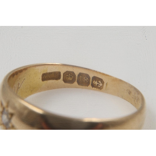 5 - 18ct gold diamond set signet ring, slightly misshapen, 4.7g. UK P&P Group 0 (£6+VAT for the first lo... 