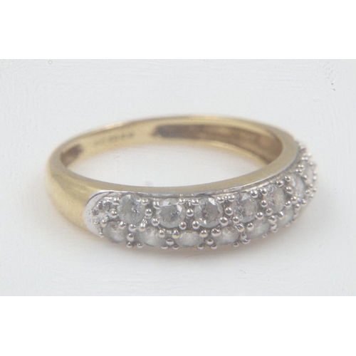 7 - 9ct gold half eternity ring set with CZ, size L, 2.5g. UK P&P Group 0 (£6+VAT for the first lot and ... 