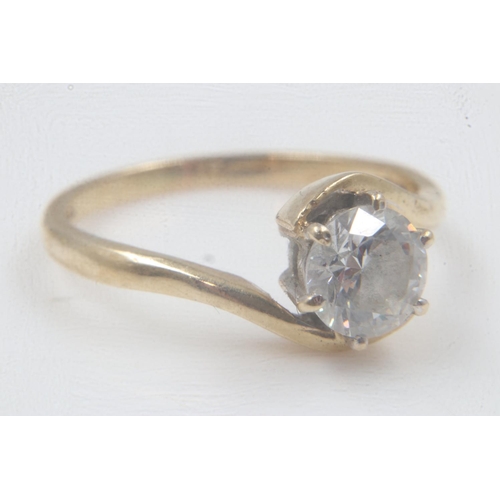 8 - 14ct gold solitaire CZ set ring, size T, 3.5g. UK P&P Group 0 (£6+VAT for the first lot and £1+VAT f... 