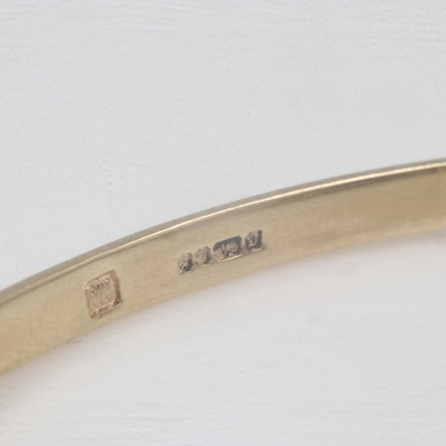 53 - 9ct gold bangle set with a panel of Blue John, 60 x 50mm, 12.3g. UK P&P Group 0 (£6+VAT for the firs... 