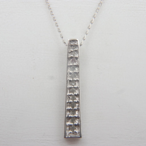 54 - 9ct white gold diamond set pendant on a 9ct white gold chain, 1.6g. UK P&P Group 0 (£6+VAT for the f... 