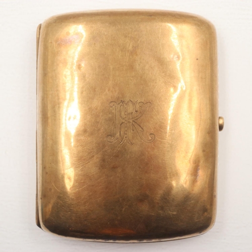 56 - 9ct gold cigarette case, 64.9g. UK P&P Group 1 (£16+VAT for the first lot and £2+VAT for subsequent ... 