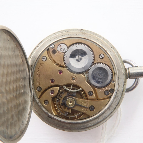 70 - WWI RFC pilot pocket watch mark IV 8 day with Electa movement, working at lotting. UK P&P Group 1 (£... 