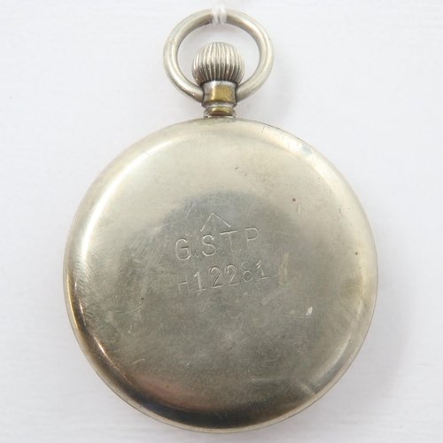 72 - BUREN: military pocket watch with GSTP H12281 stamped verso, working at lotting. UK P&P Group 1 (£16... 