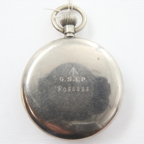 73 - FLUERIER: military pocket watch stamped GSTP F066433 verso, working at lotting. UK P&P Group 1 (£16+... 