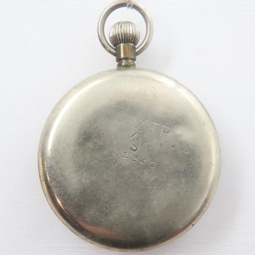 74 - RECORD: military pocket watch with calibre 431 movement, stamped GSTP 031340 verso, working at lotti... 