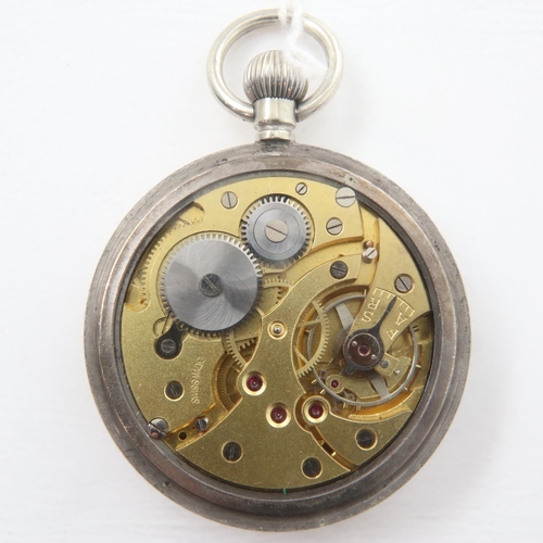 76 - FHF 2124 military pocket watch, GSTP 01392 stamped verso, working at lotting. UK P&P Group 1 (£16+VA... 