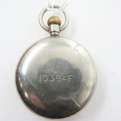 79 - H WILLIAMS LTD: WWI military issue pocket watch stamped 103945 to dial and verso, working at lotting... 