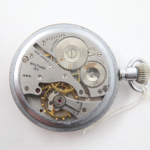 80 - WALTHAM: navy issue military pocket watch stamped 30464925 verso, working at lotting. UK P&P Group 1... 