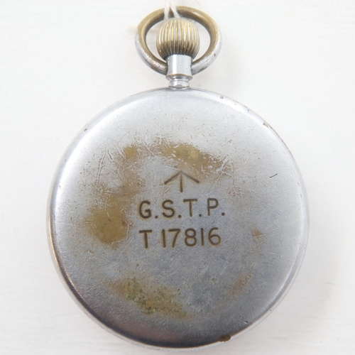 82 - JAEGER LE COULTRE: military pocket watch stamped GSTP T17816 verso, working at lotting. UK P&P Group... 