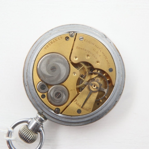 84 - ELGIN: rare military pocket watch stamped A102883 GSTP verso, working at lotting. UK P&P Group 1 (£1... 